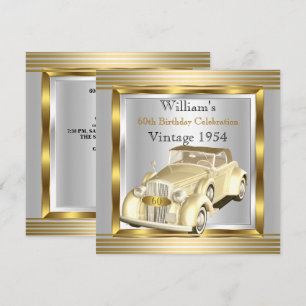 Invitation Fête d'anniversaire des 60 ans de l'homme Gold & S
