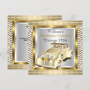 Invitation Fête d'anniversaire des 60 ans de l'homme or argen