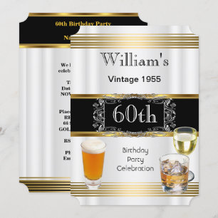 Invitation Fête d'anniversaire des 60 ans de l'homme vintage