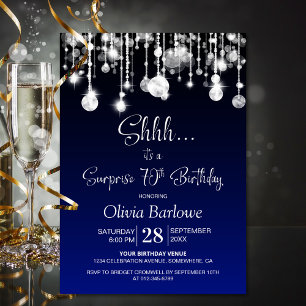Invitation Fête d'anniversaire des 70 ans Blue Surprise