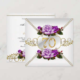 Invitation Fête d'anniversaire des 70 ans de la femme Rose vi