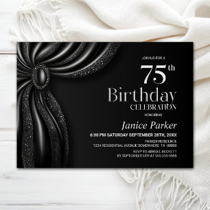 Invitation Fête d'anniversaire des 75 ans avec rideau noir él