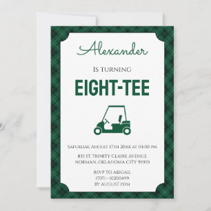 Invitation Fête d'anniversaire des 80 ans de Green Gingham Go