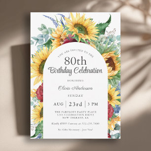 Invitation Fête d'anniversaire des 80 ans de Tournesols Botan