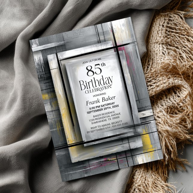 Invitation Fête d'anniversaire des 85 ans de Modern Grey (Créateur téléchargé)