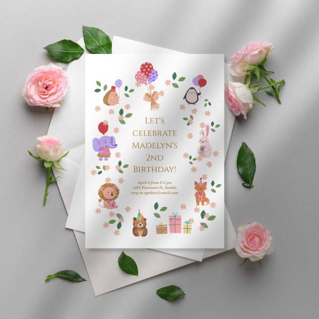 Invitation Fête d'anniversaire des amis de la forêt (Créateur téléchargé)