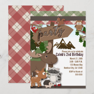 Invitation Fête d'anniversaire des amis de la forêt pour enfa
