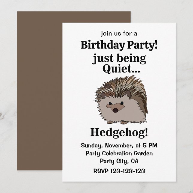 Invitation Fête d'anniversaire des animaux de la forêt du hér (Devant / Derrière)