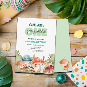 Invitation Fête d'anniversaire des Animaux de la Forêt Mignon