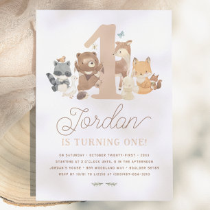 Invitation Fête d'anniversaire des animaux de la forêt pour u