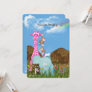 Invitation Fête d'anniversaire des animaux de la jungle