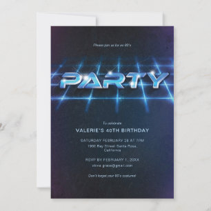 Invitation Fête d'anniversaire des années 80