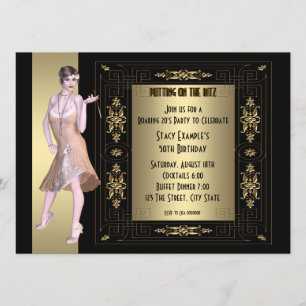 Invitation Fête d'anniversaire des Années Folles