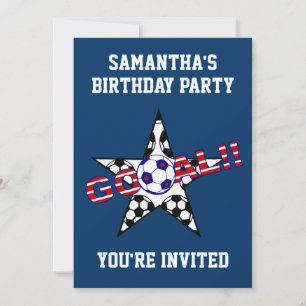 Invitation Fête d'anniversaire des buts de football des stars