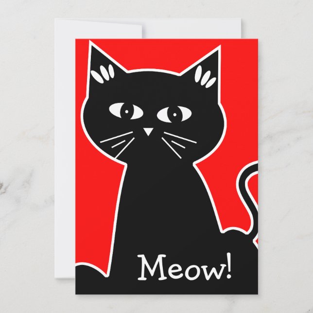 Invitation Fête d'anniversaire des chats cool - Chat de dessi (Devant)