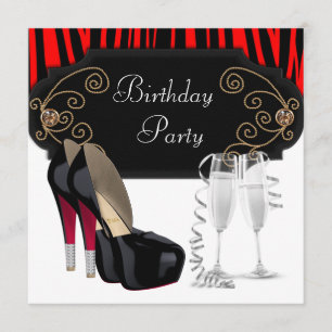 Invitation Fête d'anniversaire des chaussures à talon rouge n