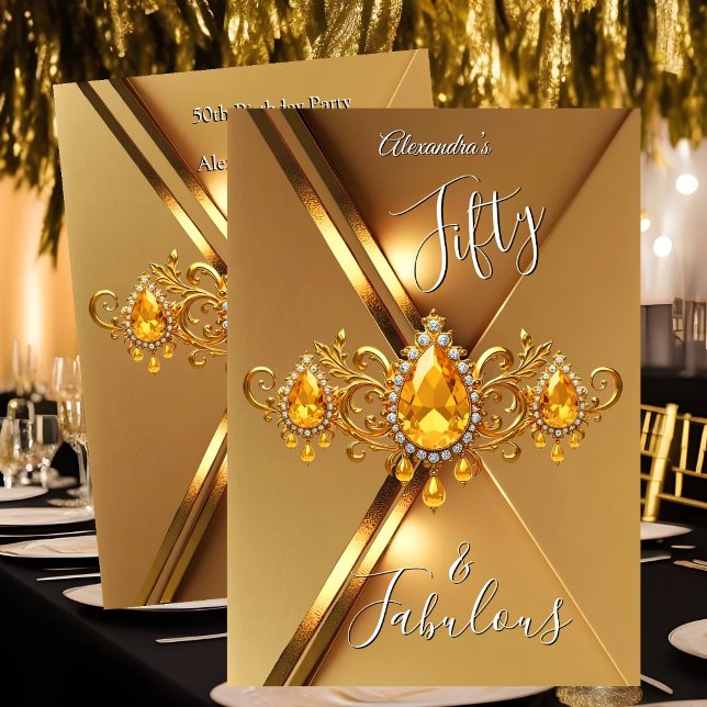 Invitation Fête d'anniversaire des Cinquante ans Fabuleuse Ja (Créateur téléchargé)