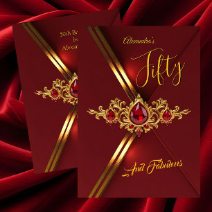 Invitation Fête d'anniversaire des Cinquante ans Fabuleuse Ro
