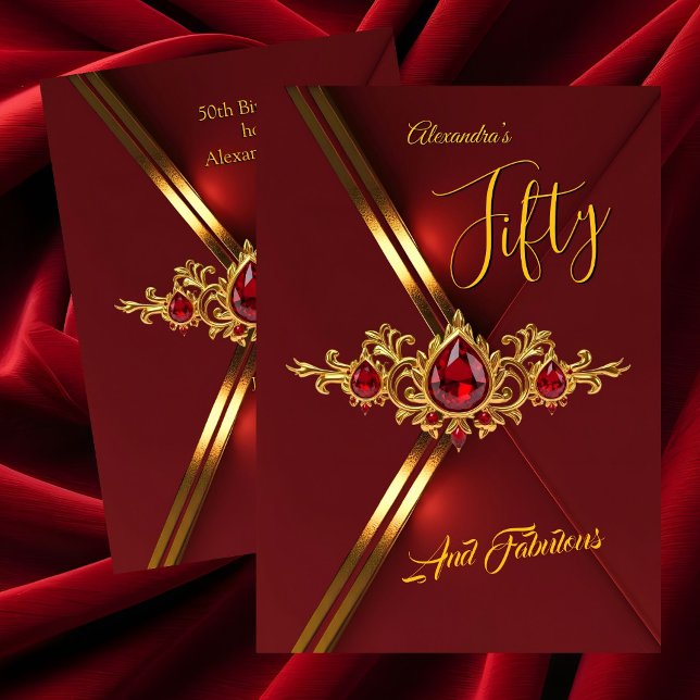 Invitation Fête d'anniversaire des Cinquante ans Fabuleuse Ro (Créateur téléchargé)