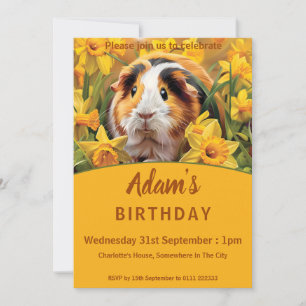 Invitation Fête d'anniversaire des Cochons de Guinée