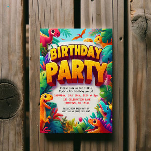Invitation Fête d'anniversaire des dinosaures pour enfants co