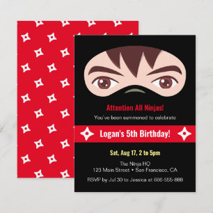 Invitation Fête d'anniversaire des enfants avec visage et mas
