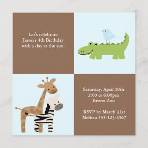 Invitation Fête d'anniversaire des enfants d'amis de safari