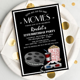 Invitation Fête d'anniversaire des enfants de Stylish Movie  