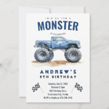 Fête d'anniversaire des Enfants Monster Trucks