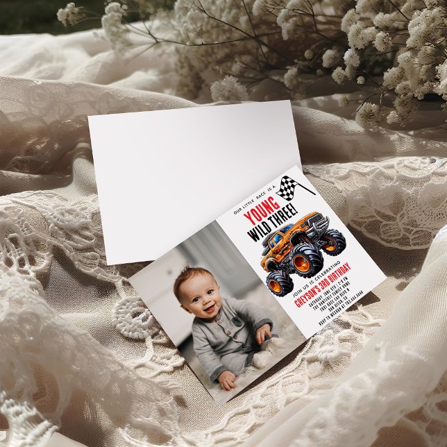 Invitation Fête d'anniversaire des Enfants Monster Trucks (Créateur téléchargé)