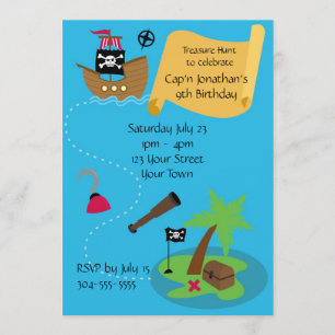 Invitation Fête d'anniversaire des enfants pirates