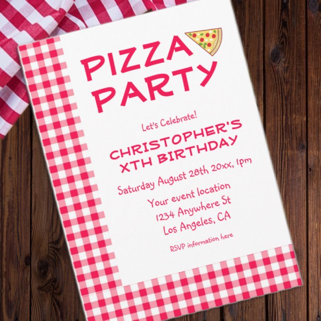 Invitation Fête d'anniversaire des enfants Pizza Party (Créateur téléchargé)
