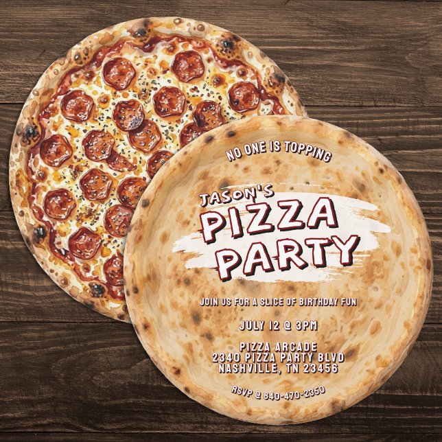 Invitation Fête d'anniversaire des enfants Pizza Party (Créateur téléchargé)
