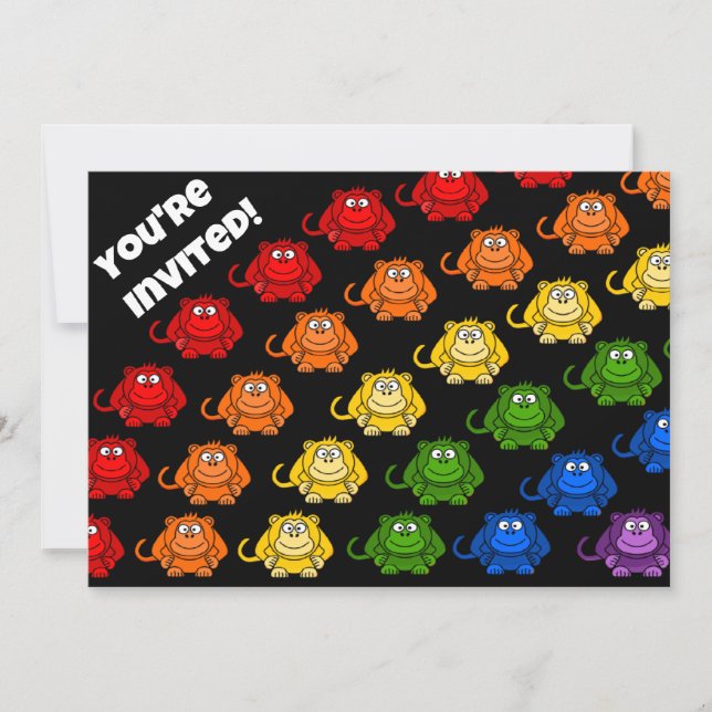 Invitation Fête d'anniversaire des enfants Rainbow (Devant)