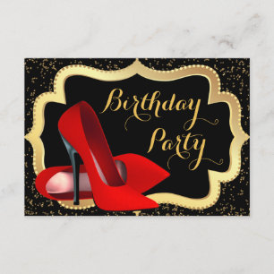 Invitation Fête d'anniversaire des escarpins rouges
