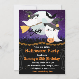 Invitation Fête d'anniversaire des fantômes d'Halloween