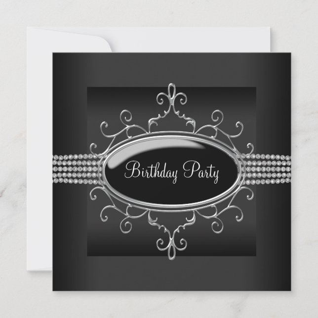 Invitation Fête d'anniversaire des femmes Black Diamond (Devant)