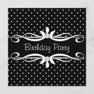 Invitation Fête d'anniversaire des femmes de la Polka noire
