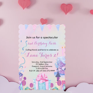 Invitation Fête d'anniversaire des filles 2 ans