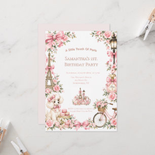 Invitation Fête d'anniversaire des filles avec Une petite tou