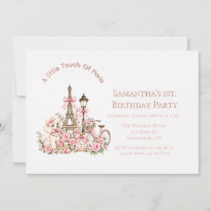 Invitation Fête d'anniversaire des filles avec une petite tou