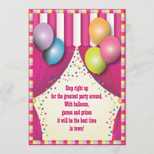 Invitation Fête d'anniversaire des filles du carnaval de Tent