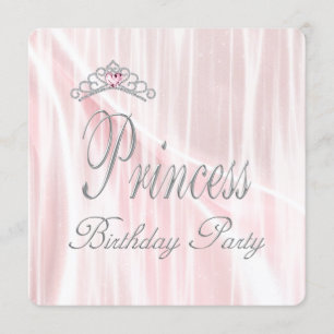 Invitation Fête d'anniversaire des filles du Tiara rose Princ