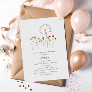 Invitation Fête d'anniversaire des Fleurs sauvages colorés