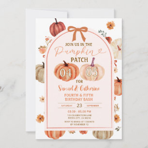 Invitation Fête d'anniversaire des frères de Pumpkin Patch au