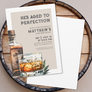 Invitation Fête d'anniversaire des hommes au Whiskey