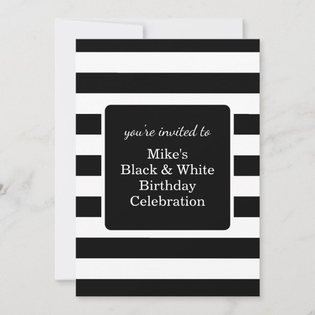 Invitation Fête d'anniversaire des hommes noirs et blancs (Devant)