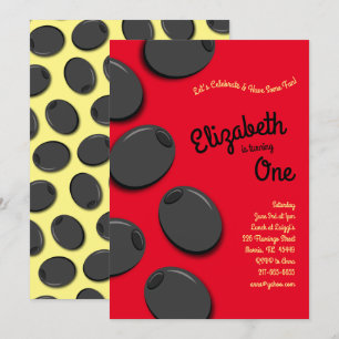 Invitation Fête d'anniversaire des olives noires