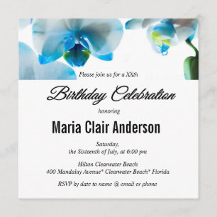 Invitation Fête d'anniversaire des Orchidées bleues/Invitatio