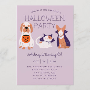 Invitation Fête d'anniversaire des petits enfants d'Halloween